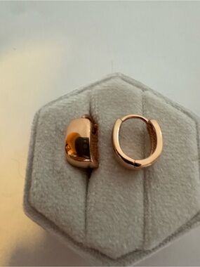 Vintage 14K 585 Rose Rolled Gold Small Earrings